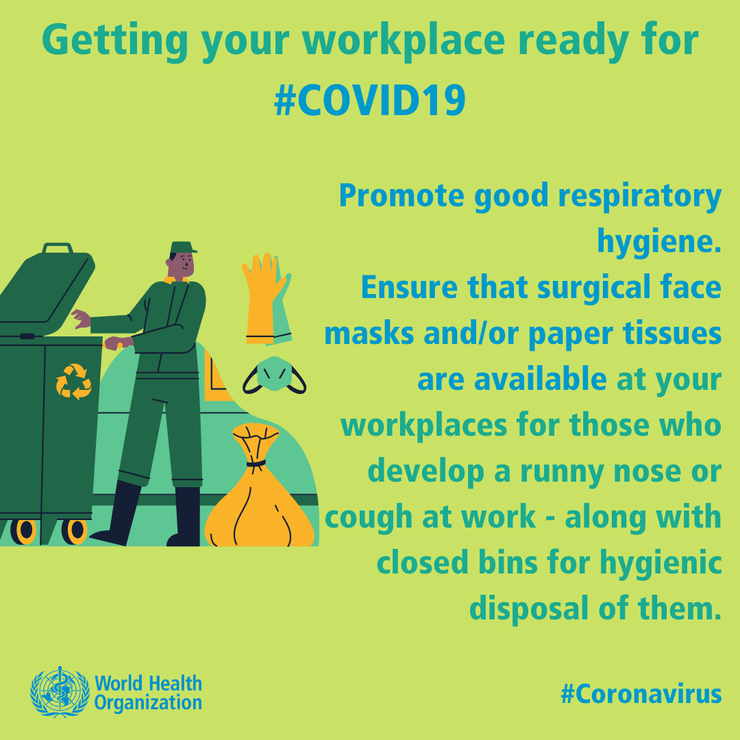 Workplace – masks and tissues hygienics 