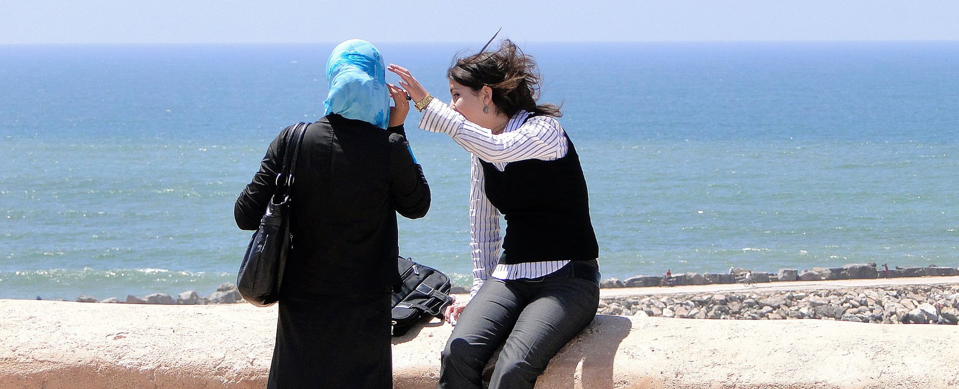 Young Women along Kasbah Ramparts - Rabat - Morocco